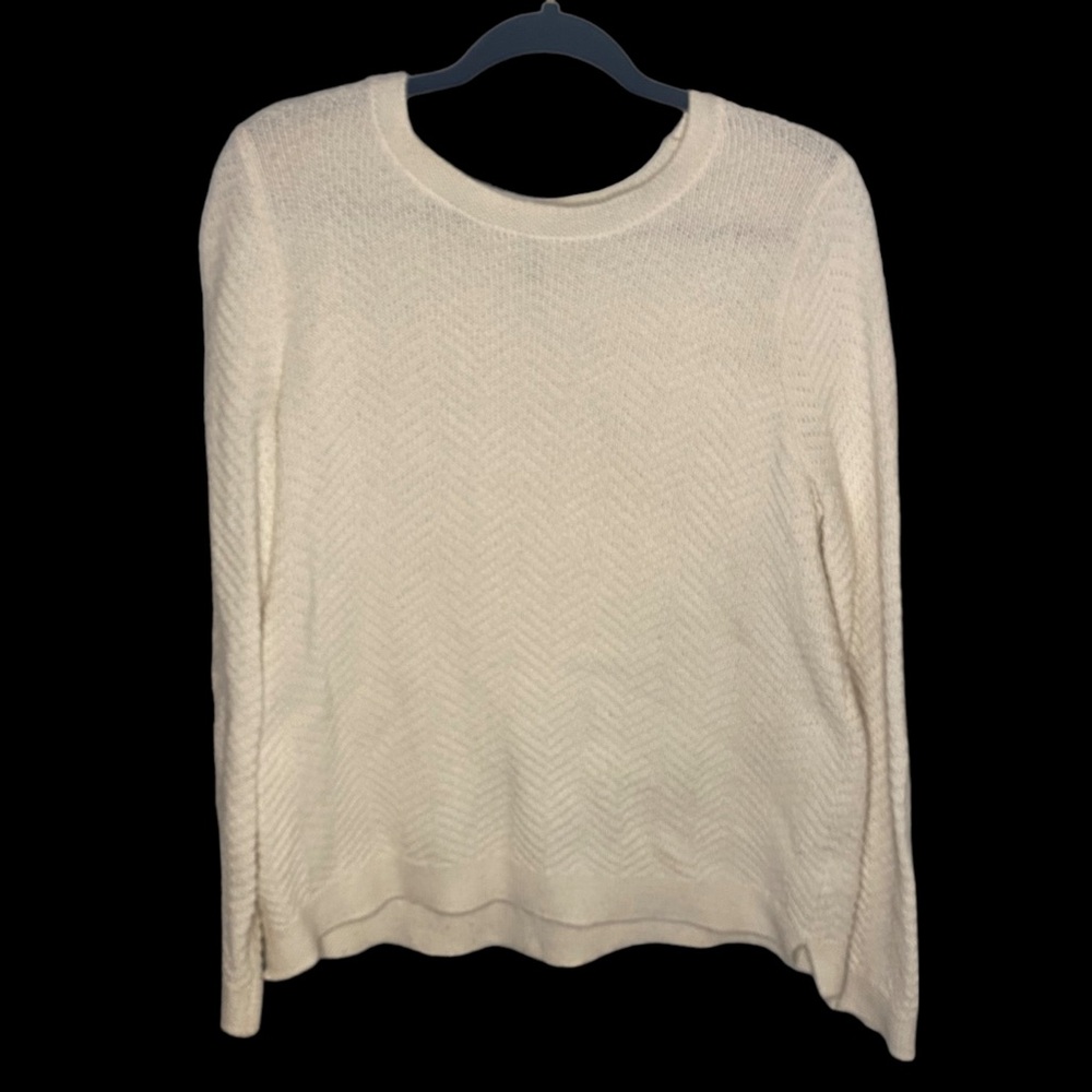 Old Navy Cream Relaxed Textured Crewneck Sweater